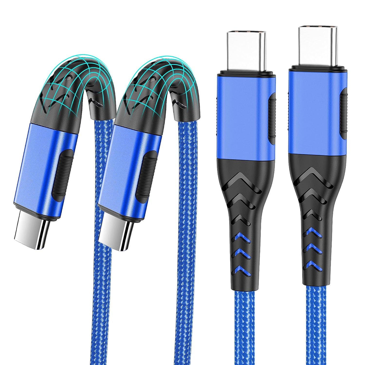 Durcord 2Pack 10ft USB C Charger Cable - 100W Fast Charging for Android\/Phone\/Pad, Type C to Type C Compatible with iPhone 17\/16\/15 Pro Plus Max Silver - Image 8