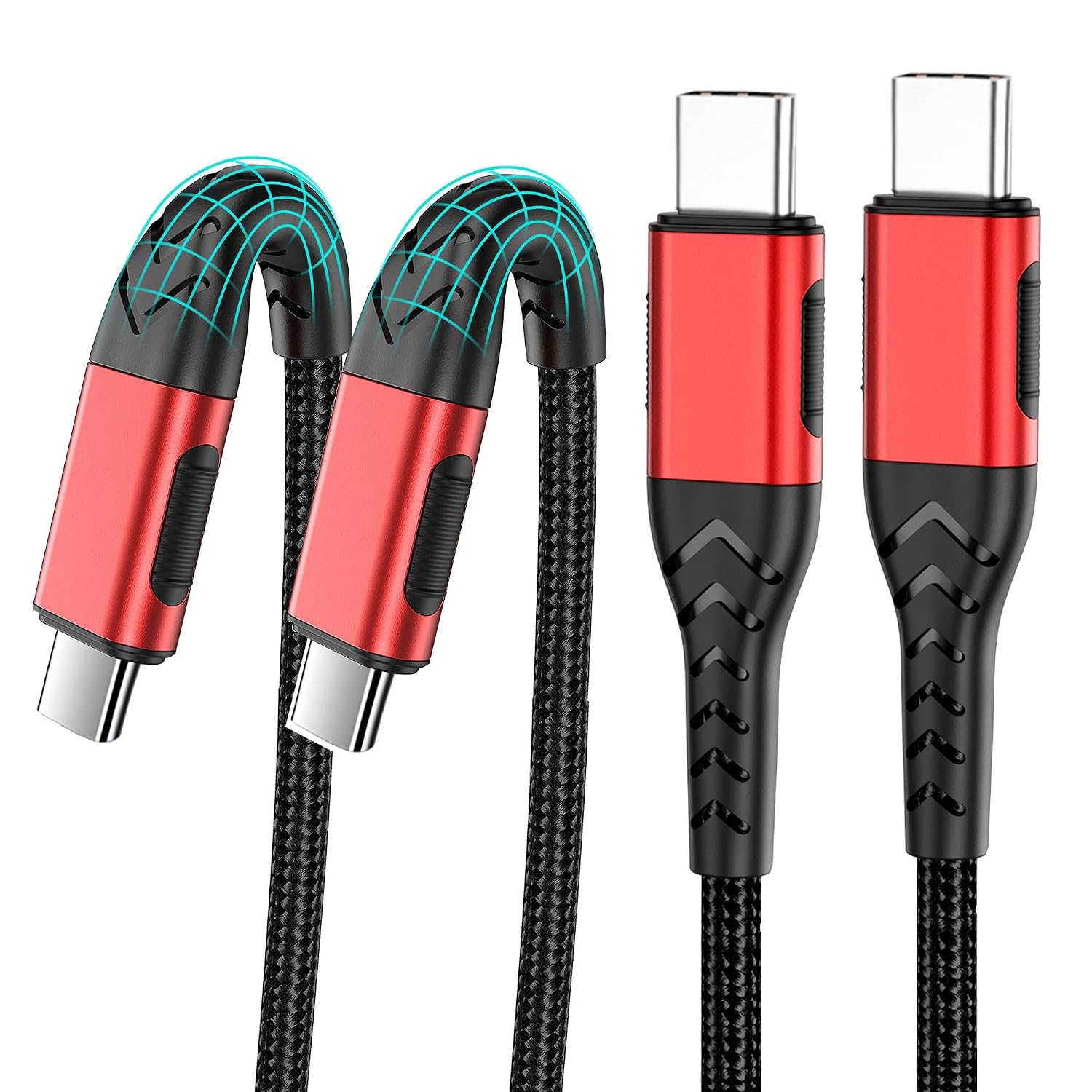 Durcord 2Pack 10ft USB C Charger Cable - 100W Fast Charging for Android\/Phone\/Pad, Type C to Type C Compatible with iPhone 17\/16\/15 Pro Plus Max Silver - Image 7