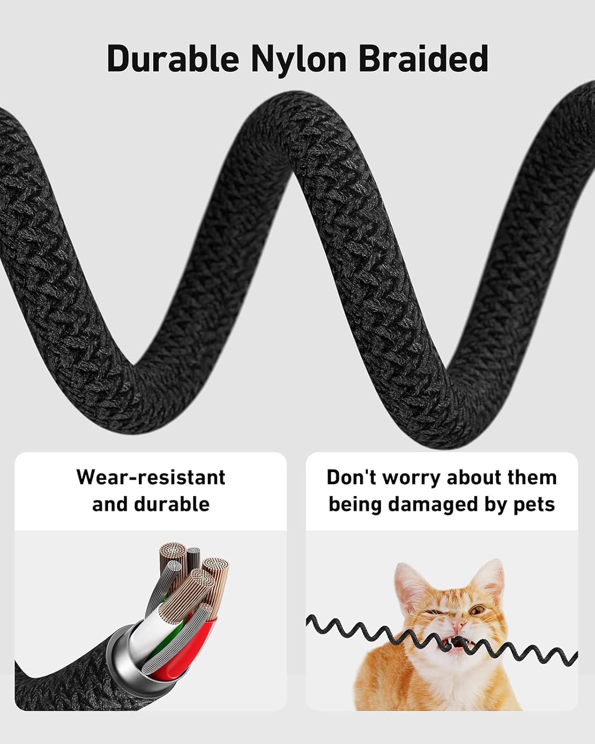 USB C to USB C Cable Coiled 3FT 2Pack, Braided Type C Charger for Car-Black | 66W Fast Charging Cord Compatible with iPhone 17 16 15, iPad, Sam sung Galaxy, Google Pixel, Moto, TCL Phones - Image 7