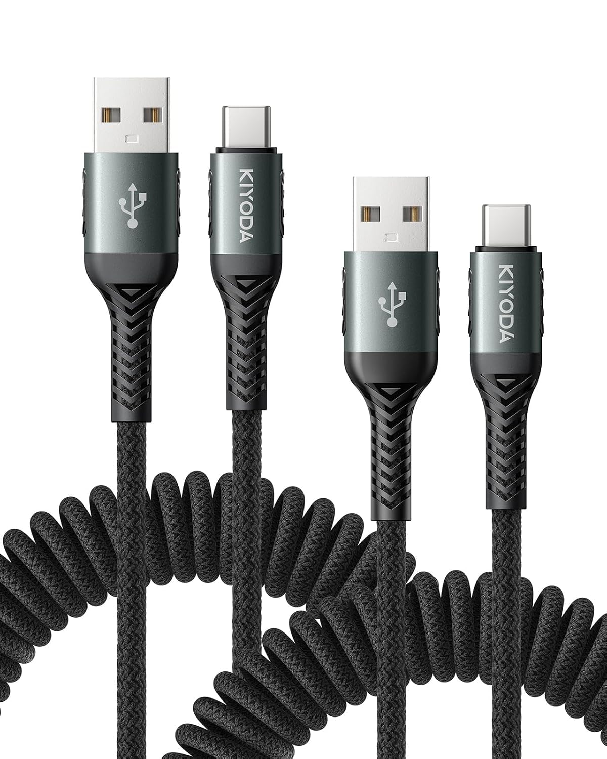 USB C to USB C Cable Coiled 3FT 2Pack, Braided Type C Charger for Car-Black | 66W Fast Charging Cord Compatible with iPhone 17 16 15, iPad, Sam sung Galaxy, Google Pixel, Moto, TCL Phones - Image 18