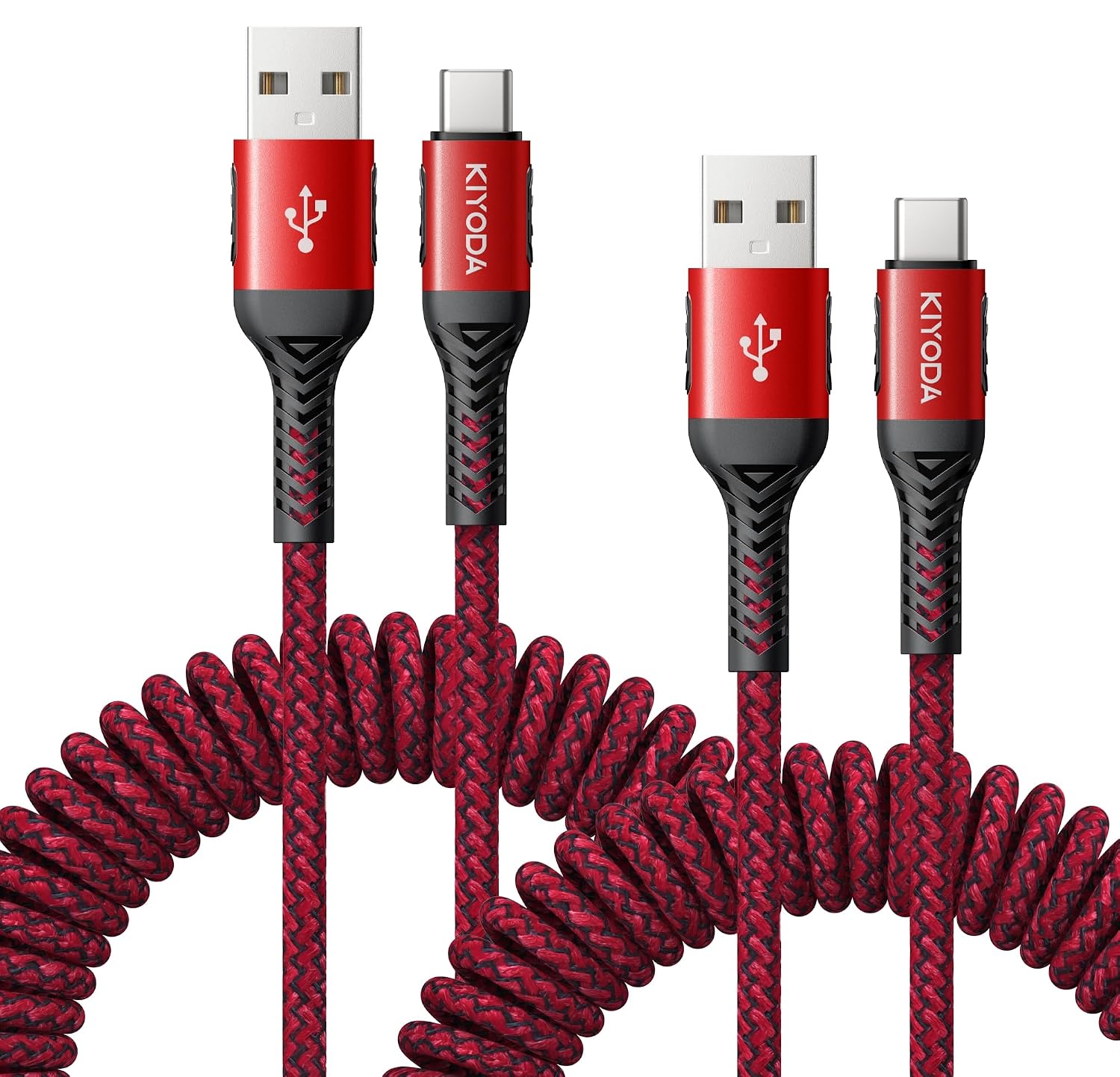USB C to USB C Cable Coiled 3FT 2Pack, Braided Type C Charger for Car-Black | 66W Fast Charging Cord Compatible with iPhone 17 16 15, iPad, Sam sung Galaxy, Google Pixel, Moto, TCL Phones - Image 15