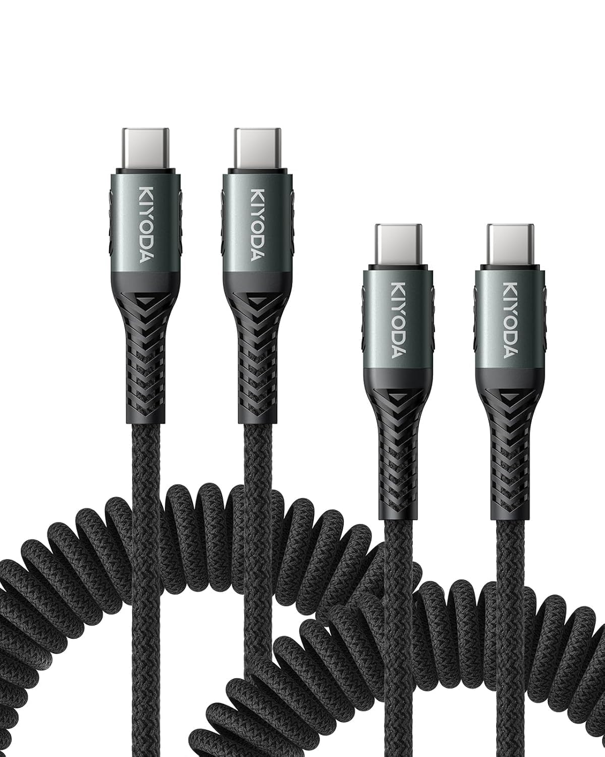 USB C to USB C Cable Coiled 3FT 2Pack, Braided Type C Charger for Car-Black | 66W Fast Charging Cord Compatible with iPhone 17 16 15, iPad, Sam sung Galaxy, Google Pixel, Moto, TCL Phones - Image 19