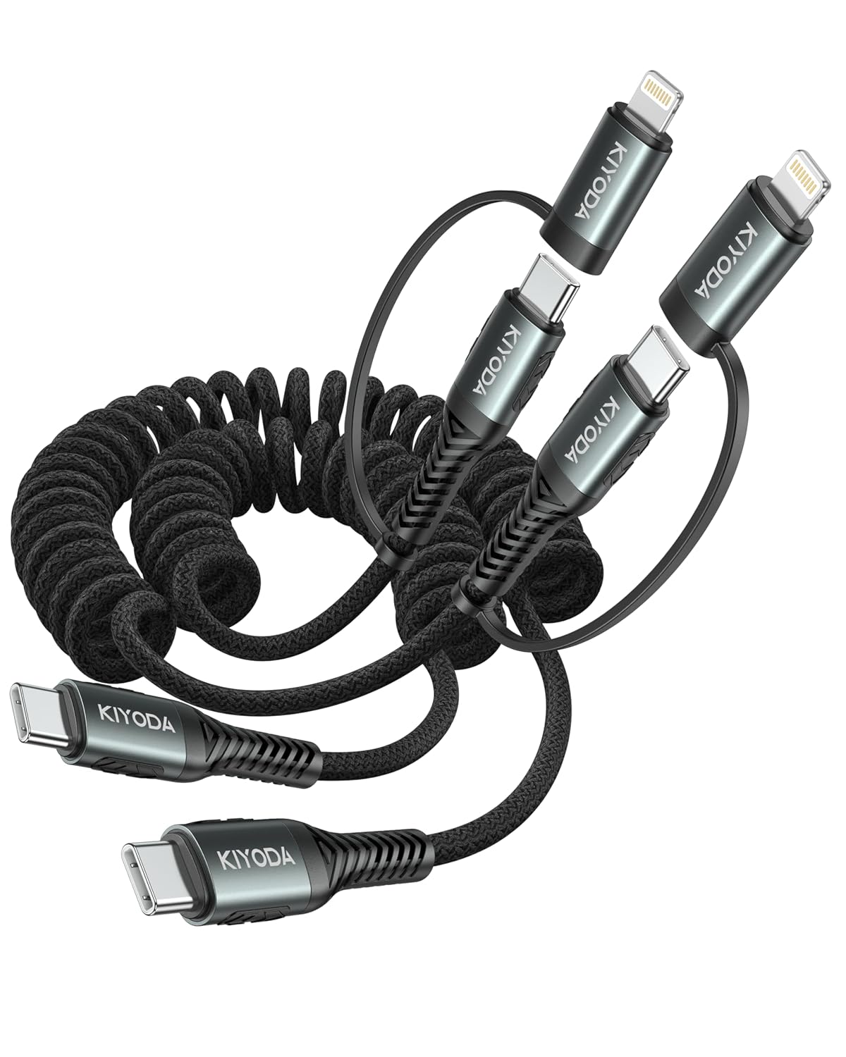 USB C to USB C Cable Coiled 3FT 2Pack, Braided Type C Charger for Car-Black | 66W Fast Charging Cord Compatible with iPhone 17 16 15, iPad, Sam sung Galaxy, Google Pixel, Moto, TCL Phones - Image 16