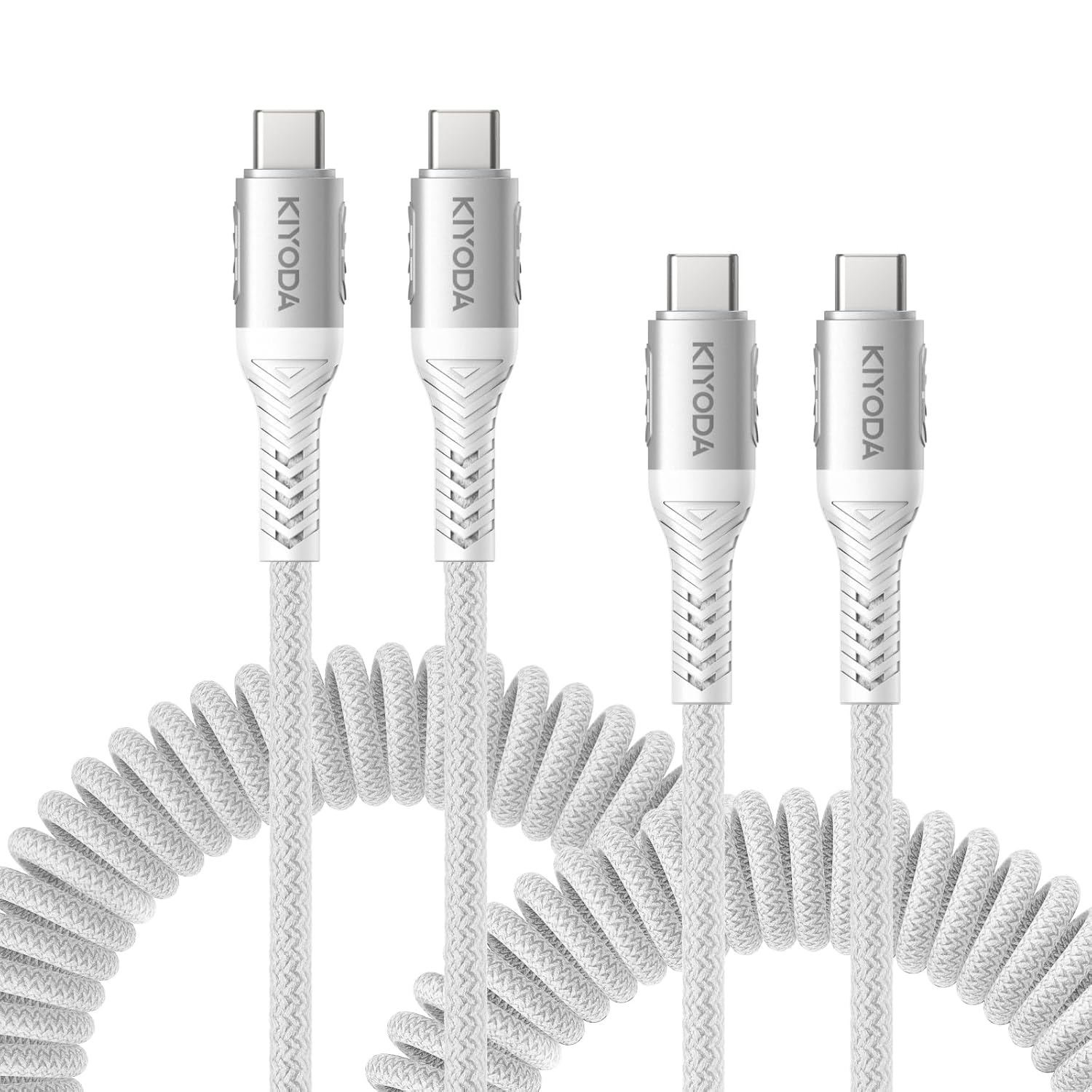 USB C to USB C Cable Coiled 3FT 2Pack, Braided Type C Charger for Car-Black | 66W Fast Charging Cord Compatible with iPhone 17 16 15, iPad, Sam sung Galaxy, Google Pixel, Moto, TCL Phones - Image 14